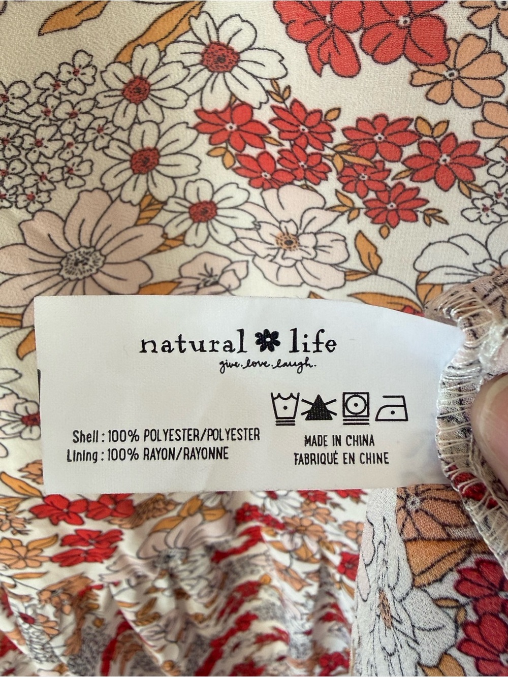 Natural Life - Sheer Multi Floral V Neck Tiered Bell Sleeve Maxi Dress - Size XS - Picture 7 of 7